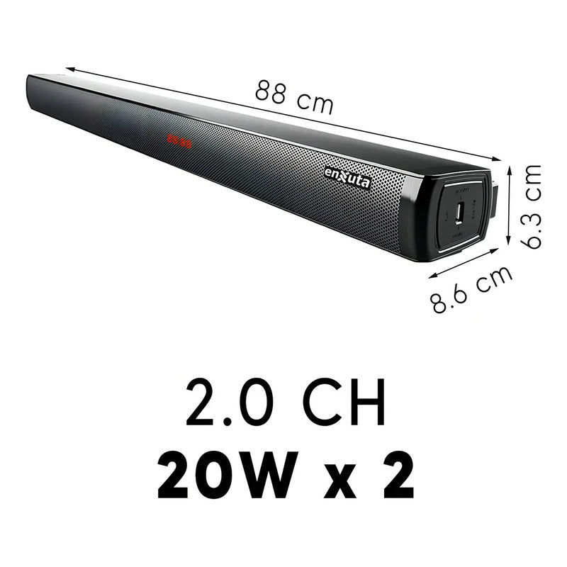 Barra De Sonido Enxuta Bsenx2940 400w 2.0 Ch Bluetooth Color Negro