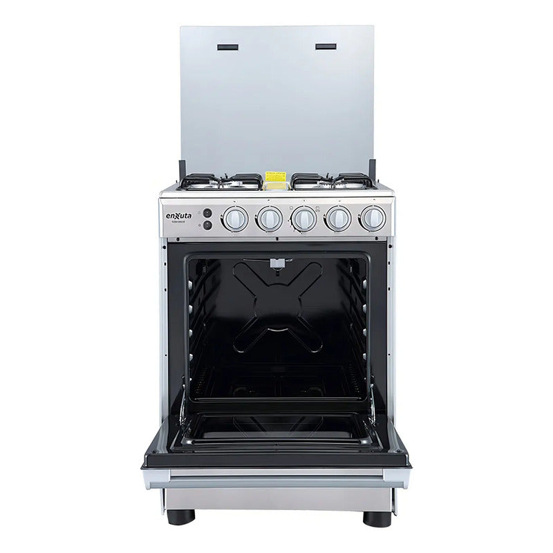 Cocina A Gas 4 Hornallas Enxuta Cenx9604i Inox Grill Superio Color Gris