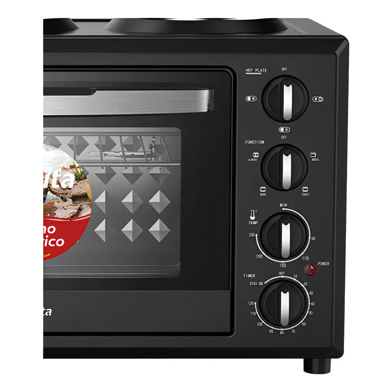 Horno Electrico Enxuta Con 2 Discos 32lts Negro