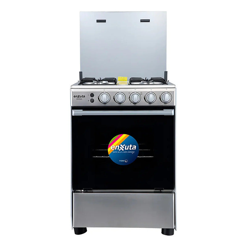 Cocina A Gas 4 Hornallas Enxuta Cenx9604i Inox Grill Superio Color Gris
