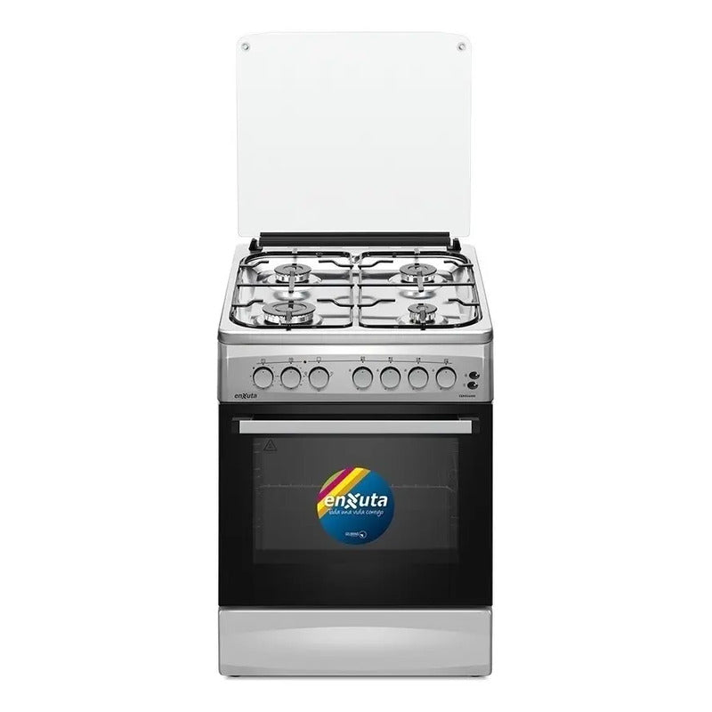 Cocina Enxuta Combinada con Horno Eléctrico 4 Hornallas