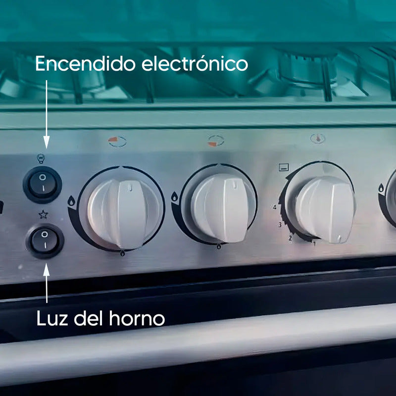 Cocina Enxuta a Gas con Encendido Electrónico 4 Hornallas