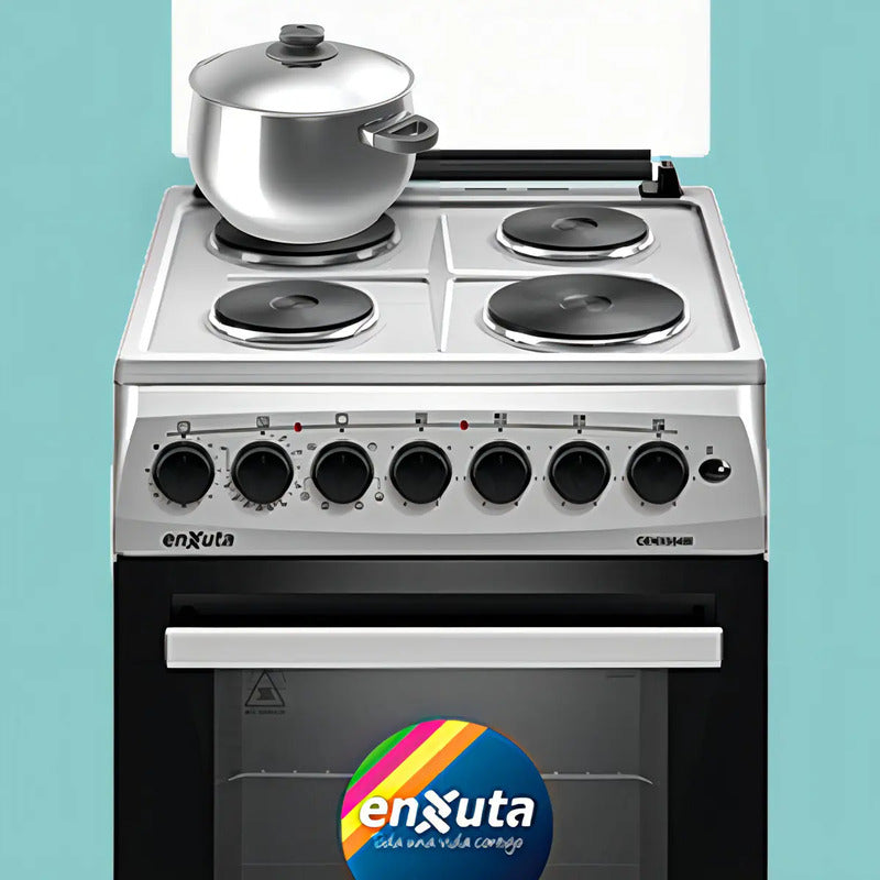 Cocina Electrica Enxuta 4 Discos Cenx5548i Inox Convección Gris