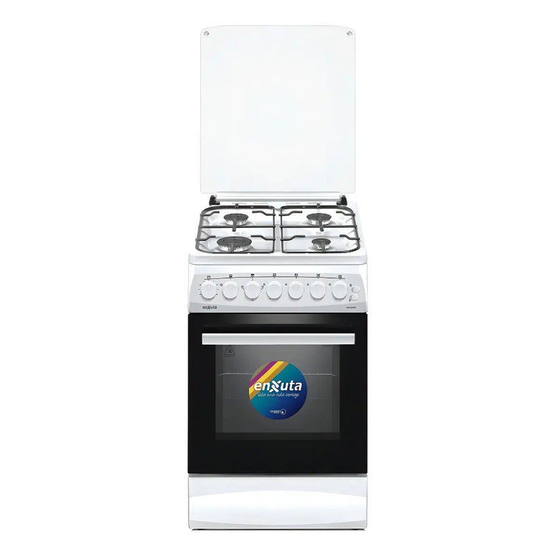 Cocina Enxuta Combinada con Horno Eléctrico 4 Hornallas