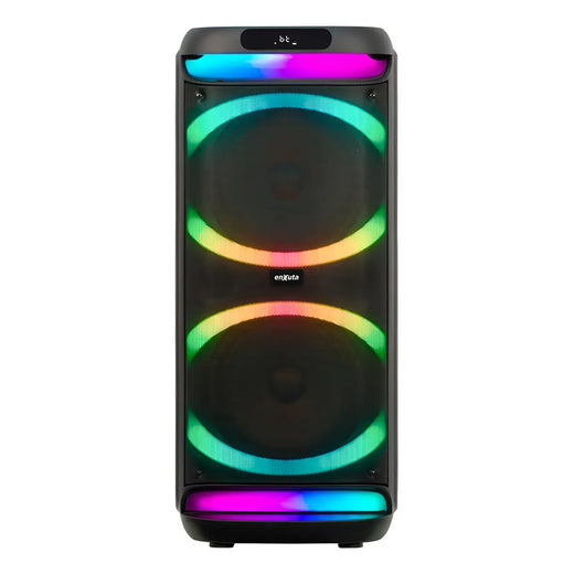 Torre De Sonido Portátil Enxuta Con Bluetooth, 2 Woofers De 10  Y 1000w Negro