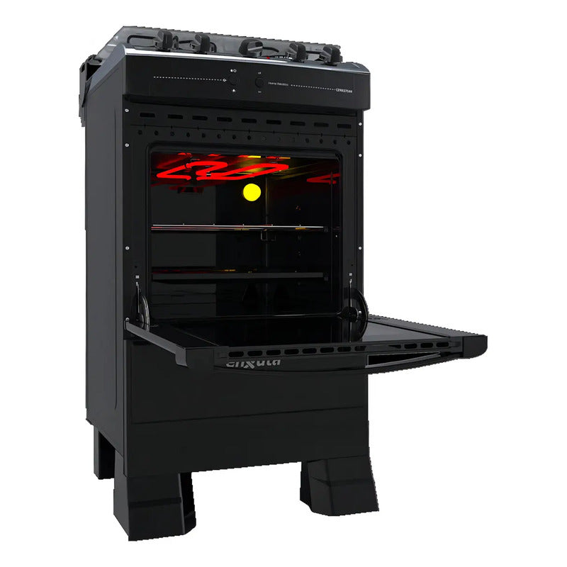 Cocina Enxuta Combinada con Horno Eléctrico 4 Hornallas