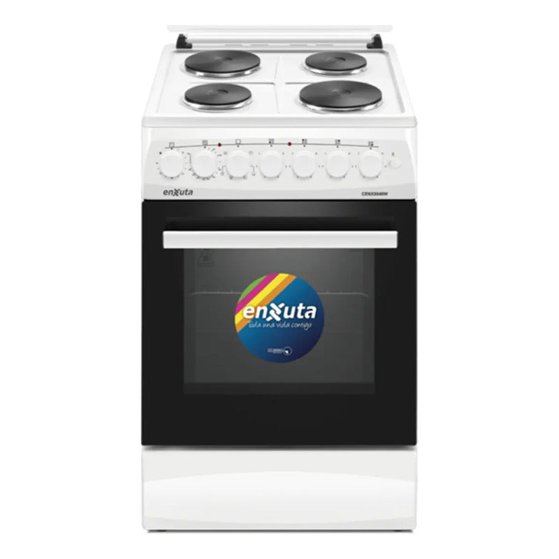 Cocina Electrica 4 Discos Enxuta Cenx5548w Conveccion Timer Blanco