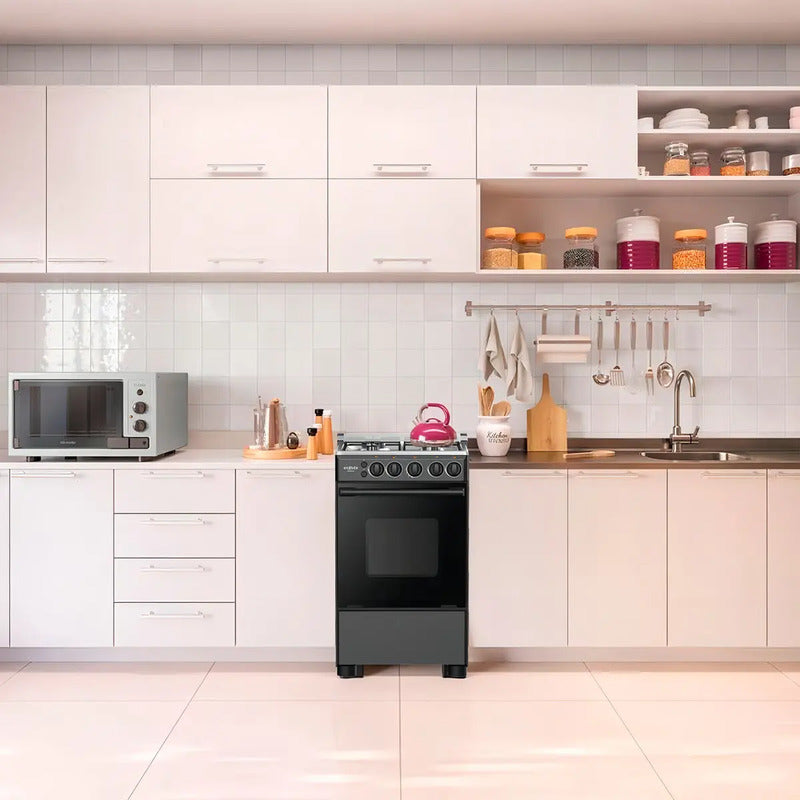 Cocina Enxuta a Gas con Encendido Electrónico 4 Hornallas