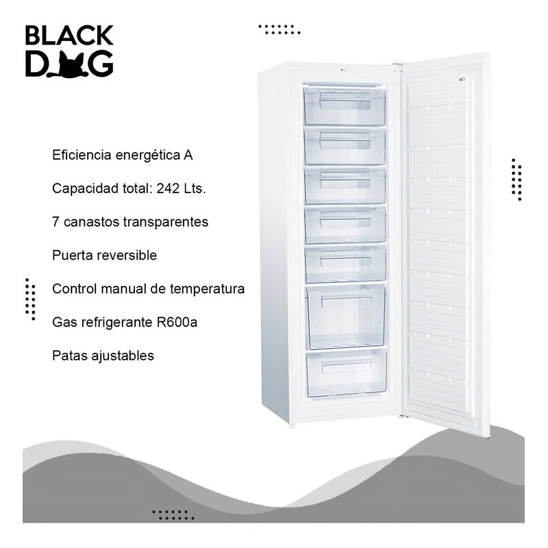 Freezer Vertical Enxuta 242l Blanco 7 Canastos Puerta Reversible