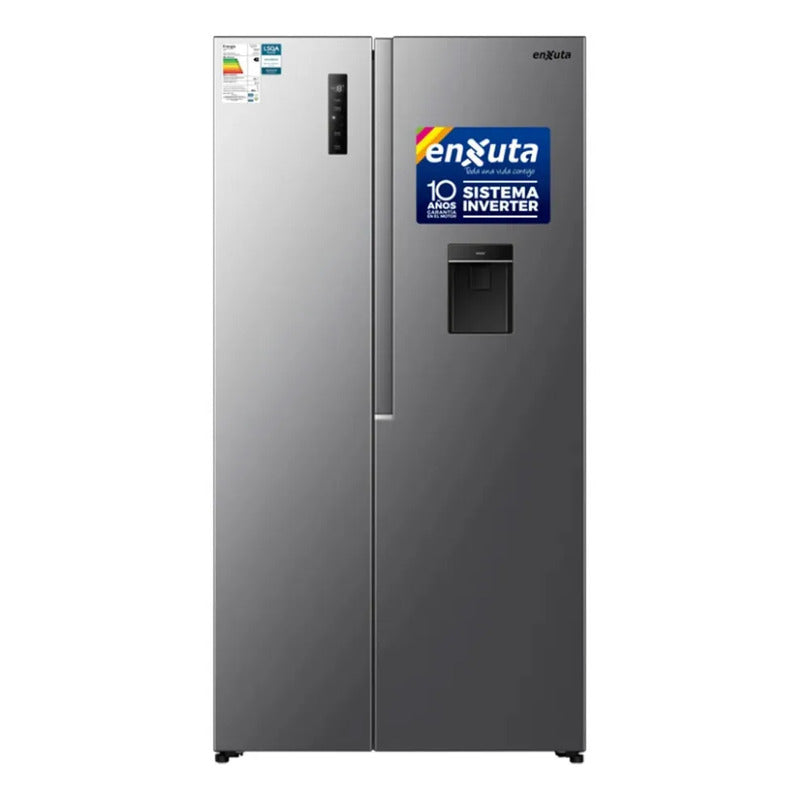 Heladera Inverter Side By Side Enxuta Renx16530i Dispensador Gris Plateado