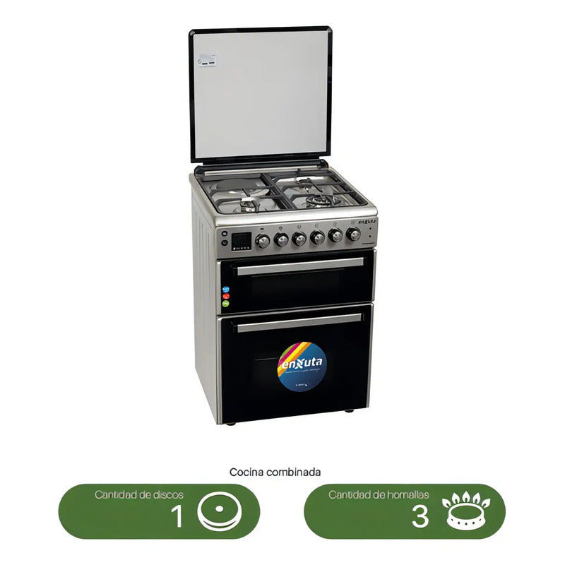 Cocina Enxuta Combinada 3 Hornallas + 1 Disco