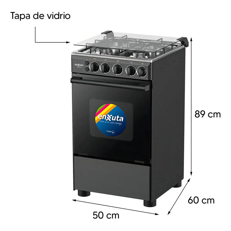 Cocina Enxuta a Gas con Encendido Electrónico 4 Hornallas