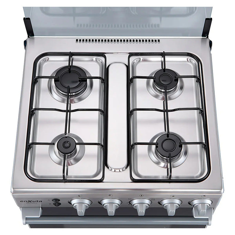 Cocina A Gas 4 Hornallas Enxuta Cenx9604i Inox Grill Superio Color Gris