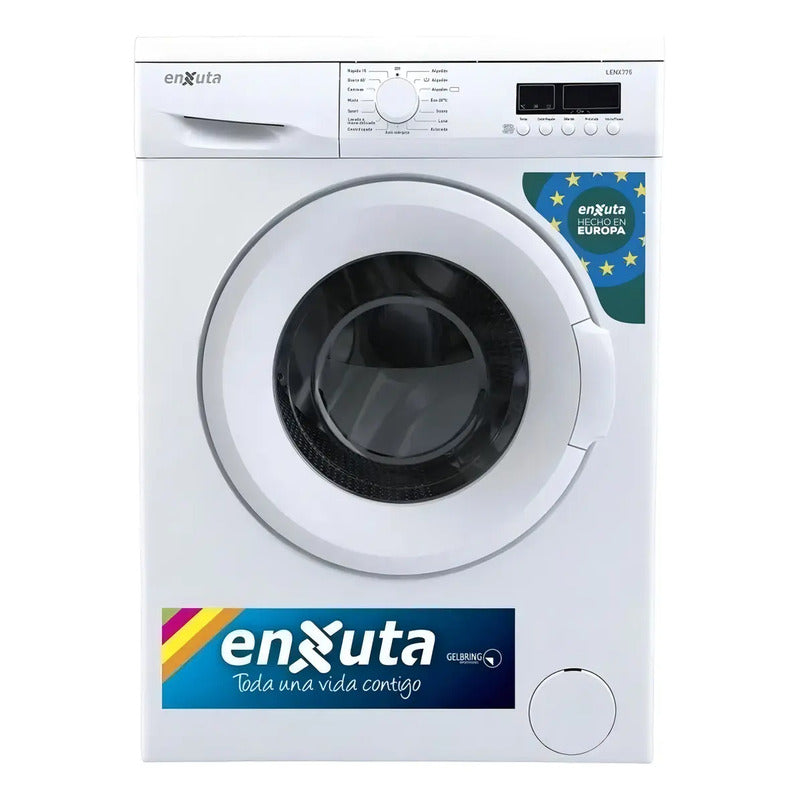 Lavarropas Automatico Carga Frontal 7 Kg Lenx775 Enxuta Color Blanco