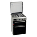 Cocina Enxuta Gas/eléctrica Doble Horno 4 Hornallas Gris Modelo Cenxdh6413i