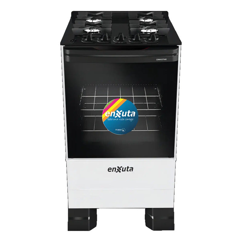 Cocina Supergas 4 Hornallas Blanca, Mesada De Vidrio, Hierro Blanco