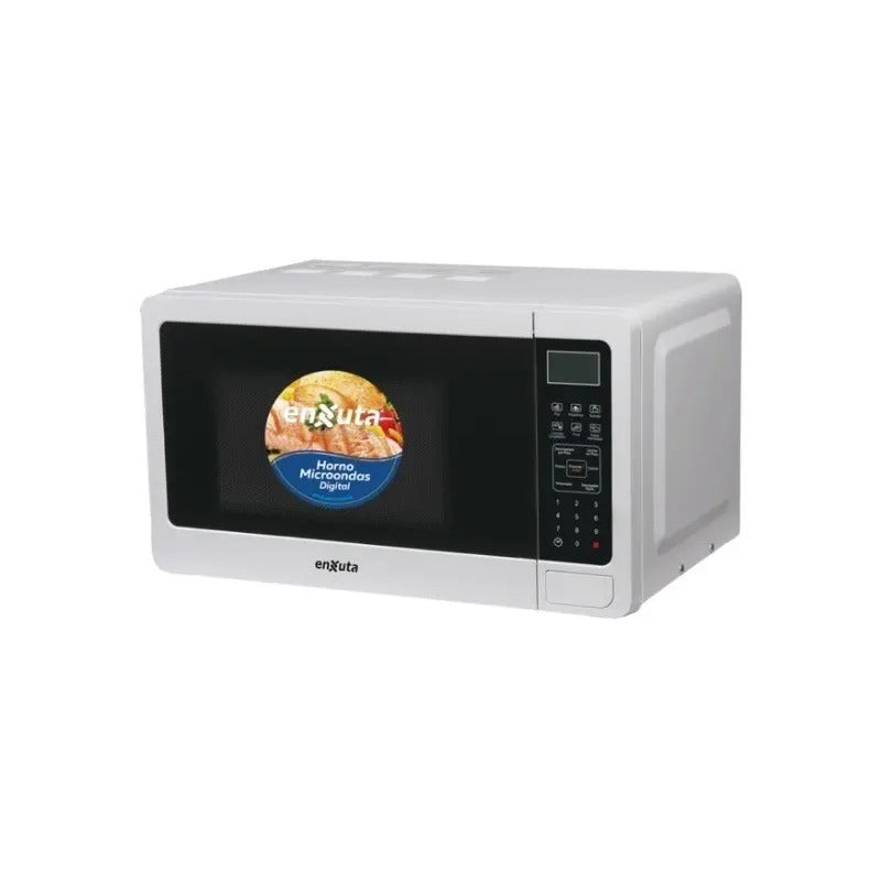 Microondas Enxuta Digital Blanco 20l 10 Niveles Con Traba Seguridad
