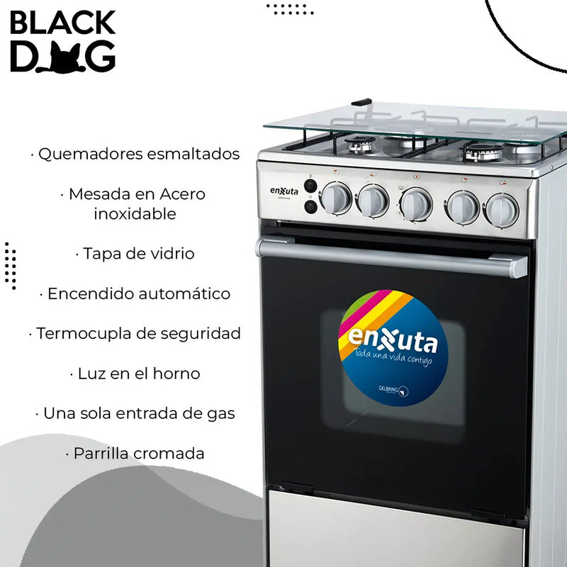 Cocina Enxuta a Gas con Encendido Electrónico 4 Hornallas