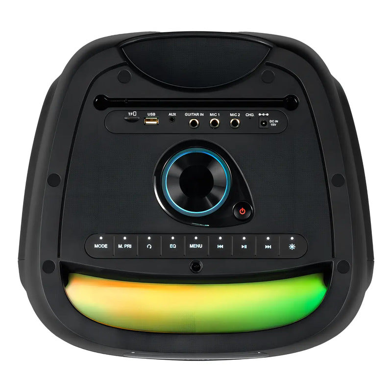 Torre De Sonido Portátil Enxuta Con Bluetooth, 2 Woofers De 10  Y 1000w Negro