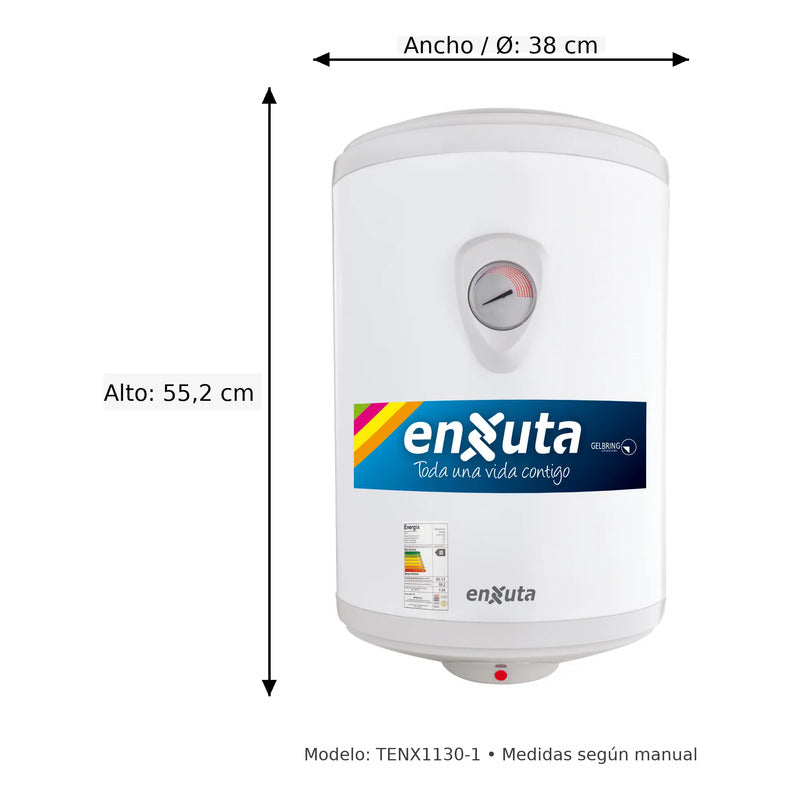 Termotanque Eléctrico Enxuta 30l Blanco 1.5kw Tenx1130-1 Blanco