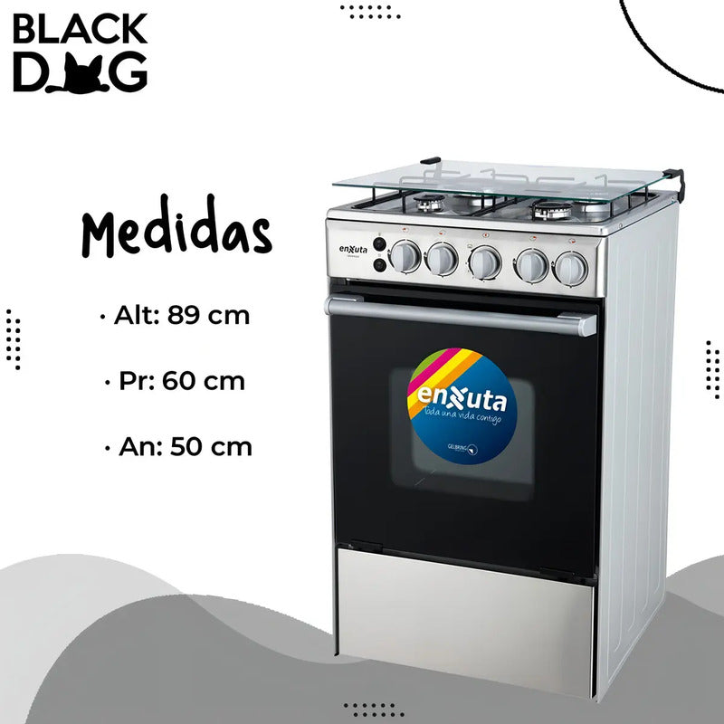 Cocina Enxuta a Gas con Encendido Electrónico 4 Hornallas