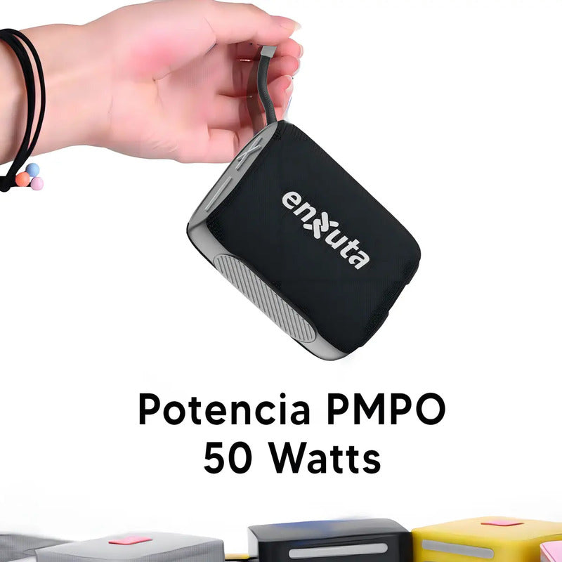 Parlante Enxuta Portatil Bluetooth Waterpoof 50w Correa Apenx295 Negro
