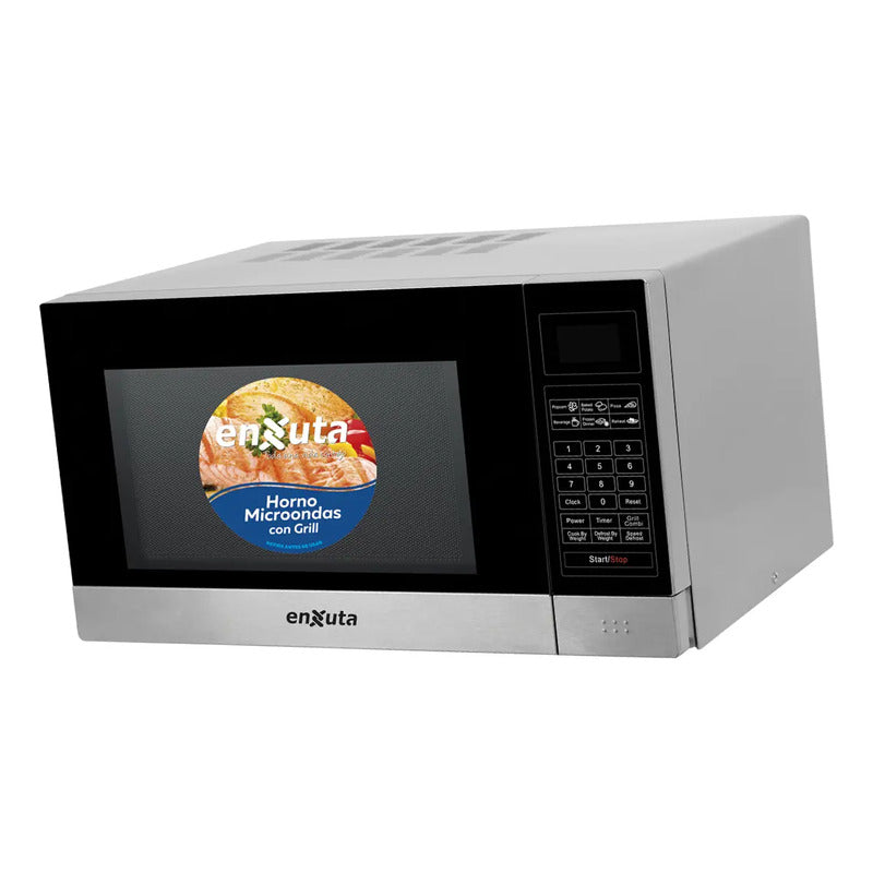Microondas Enxuta Digital 23l Acero Inoxidable Con Grill 10 Niveles Cocina