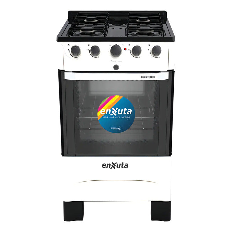 Cocina Enxuta Combinada con Horno Eléctrico 4 Hornallas