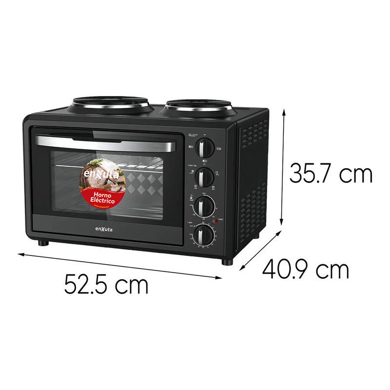 Horno Electrico Enxuta Con 2 Discos 32lts Negro