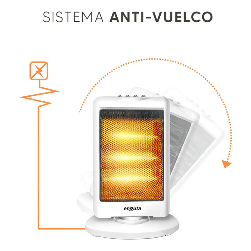 Calefactor Halógeno Enxuta Chenx912 Oscilante 1200w Blanco
