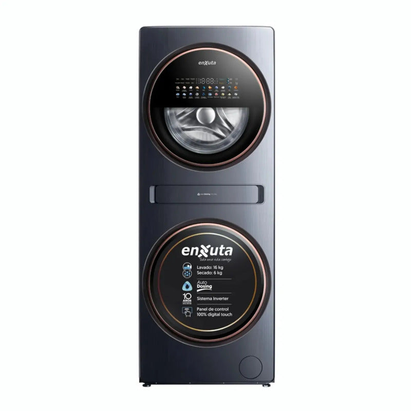 Torre de Lavado y Secado Enxuta Inverter 16 kg / 6 kg