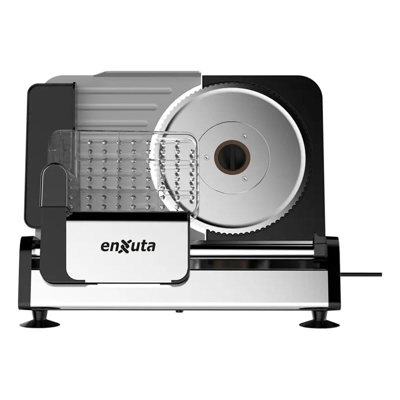 Cortadora De Fiambres Enxuta Negra Con Disco De 22 Cm Y Grosor Ajustable Negro