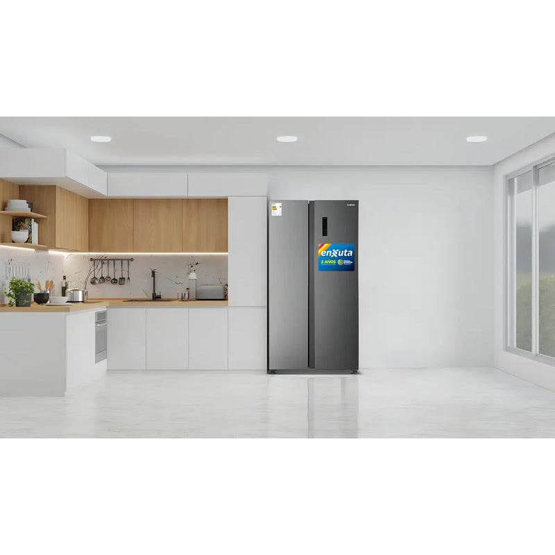 Enxuta Heladera Side By Side Inverter Renxsbs22440i Color Gris