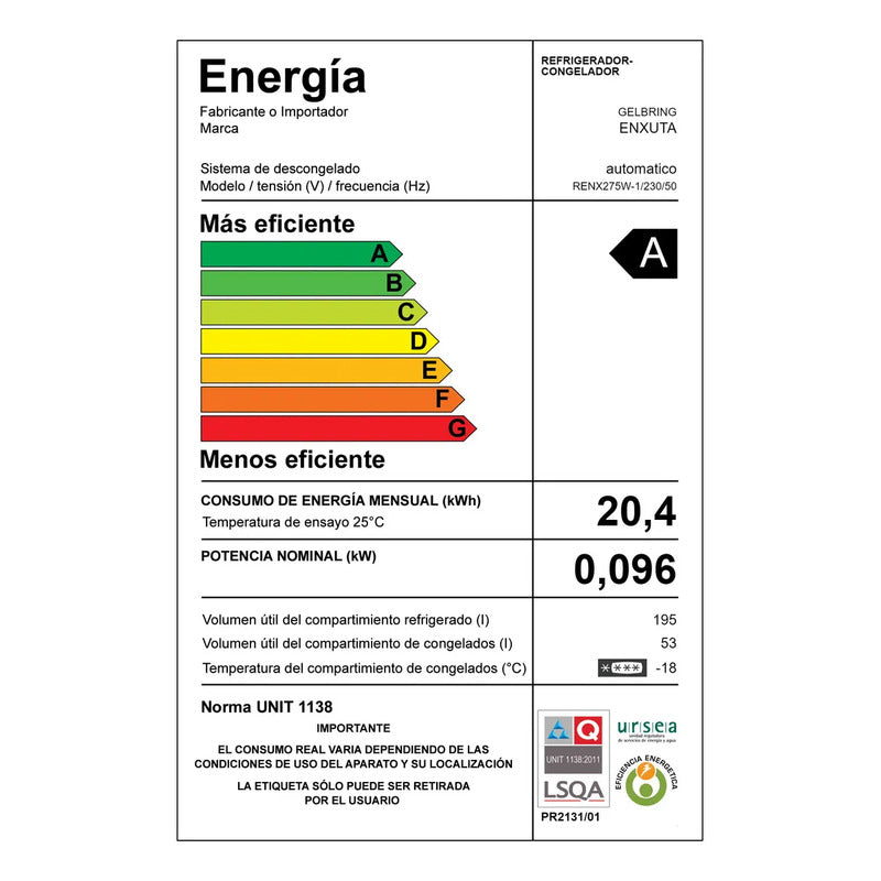 Heladera Enxuta No Frost 248 L