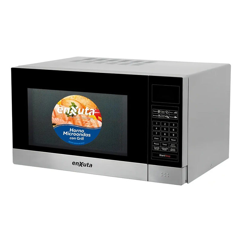 Microondas Enxuta Digital 23l Acero Inoxidable Con Grill 10 Niveles Cocina