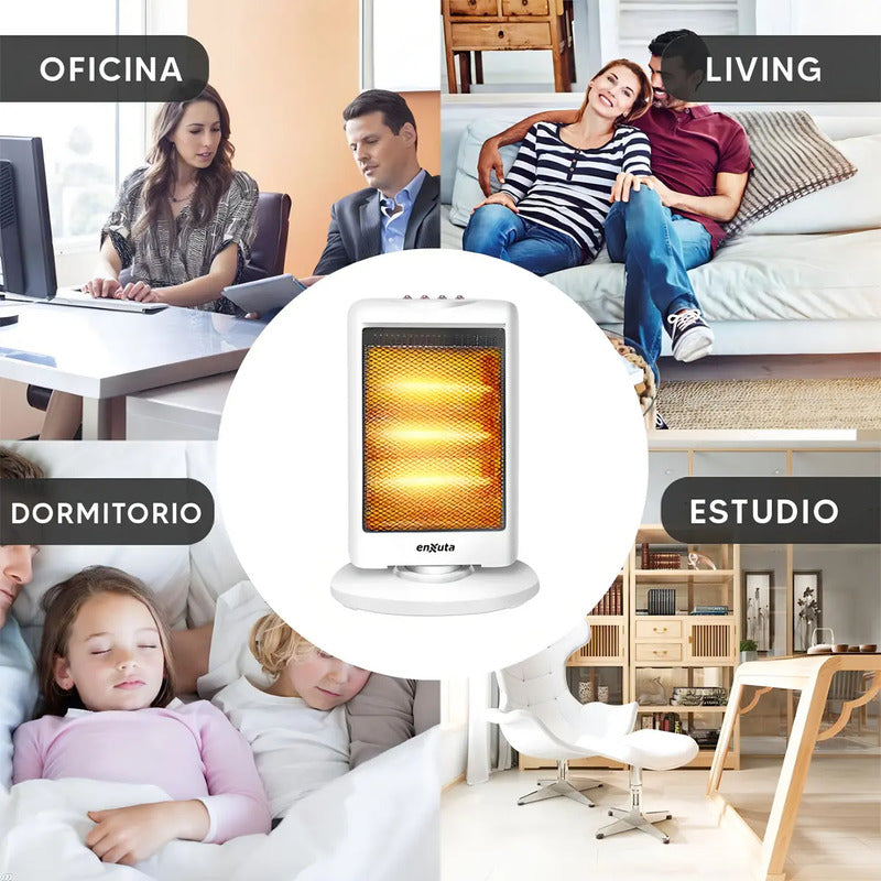 Calefactor Halógeno Enxuta Chenx912 Oscilante 1200w Blanco
