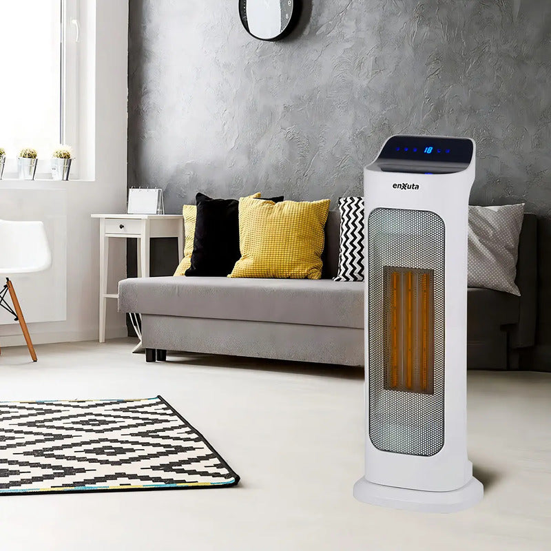 Caloventor Vertical Enxuta 2000w Blanco Termostato Led Oscilante