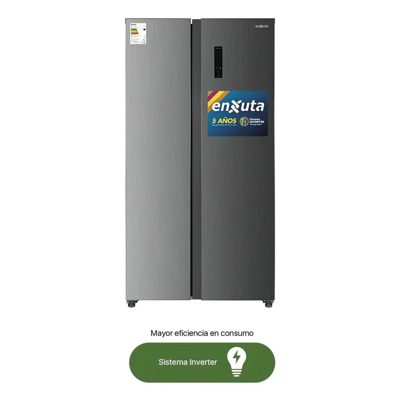 Enxuta Heladera Side By Side Inverter Renxsbs22440i Color Gris
