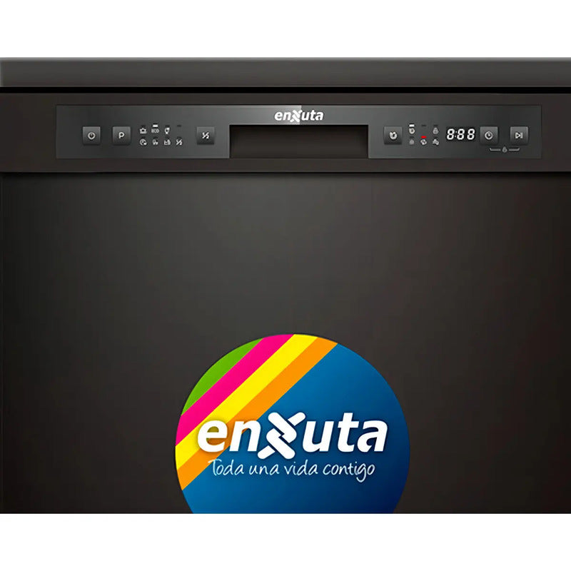Lavavajillas Enxuta Lvenx913n 13 Cubiertos Display Led Color Negro