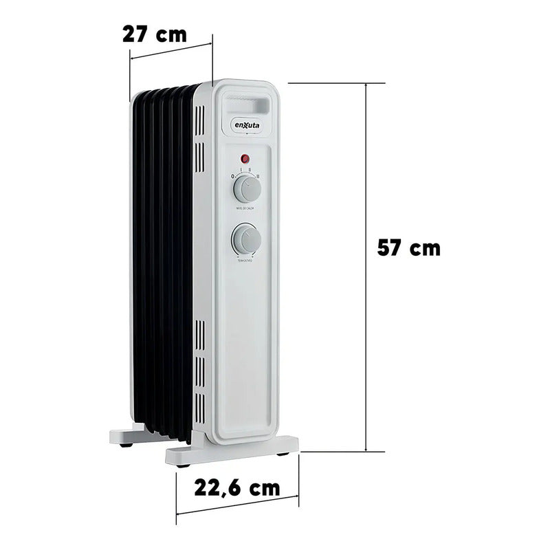 Radiador De Aceite Enxuta Raenx971 7 Elementos 1500w Con Termostato Blanco