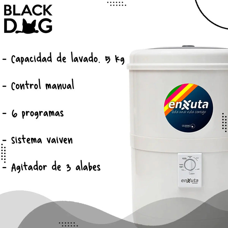 Lavarropas Enxuta Lenx24500 Semiautomático C. Superior Amv Color Blanco