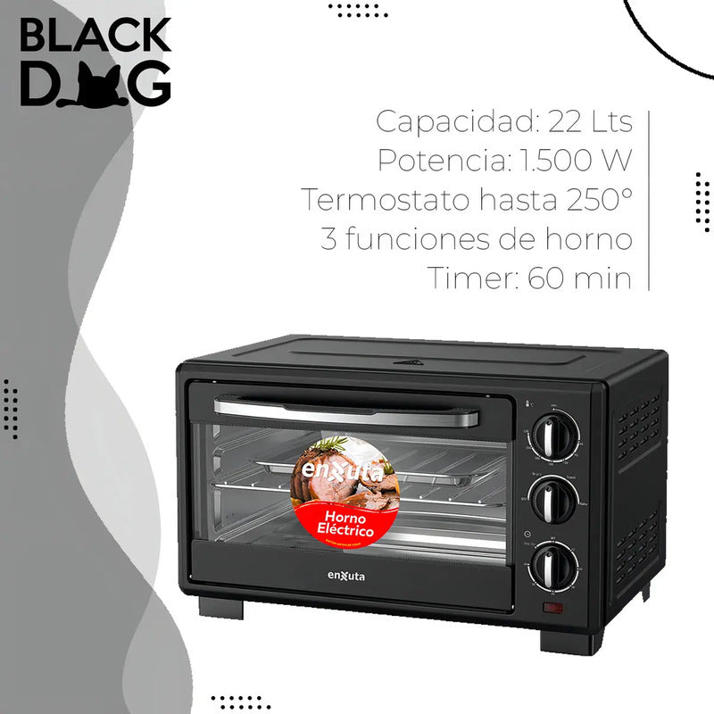 Horno Eléctrico De Mesa Enxuta Henx022n 1500w 22l Color Negro