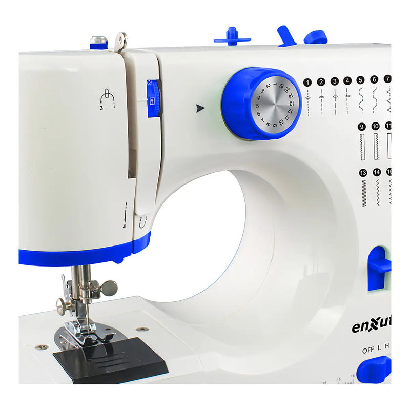 Máquina De Coser Enxuta Mcenx3716 16 Patrones De Puntada Amv Color Blanco