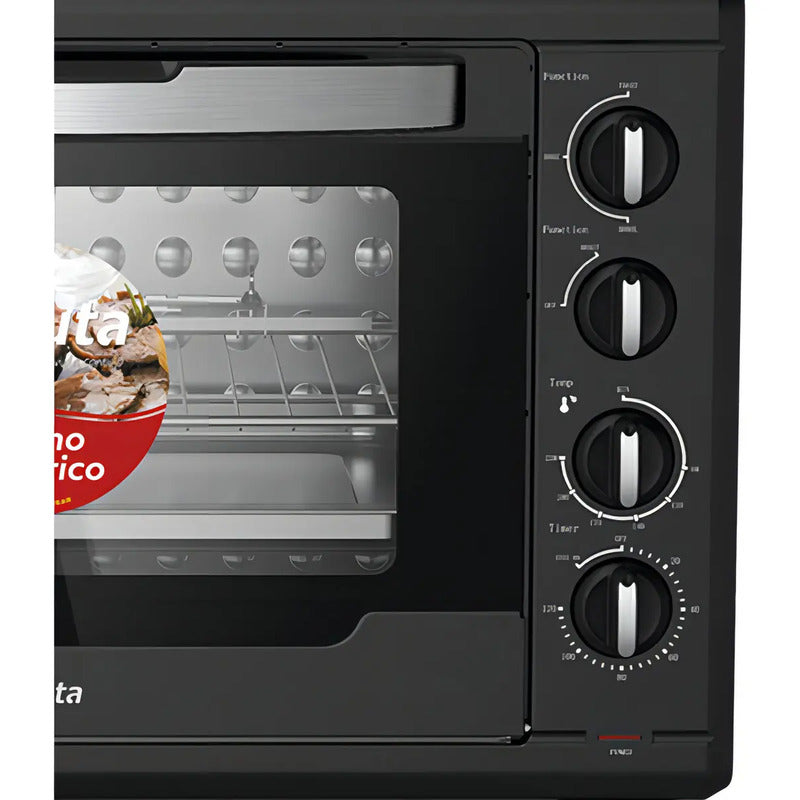 Horno Electrico Enxuta 55lts 2000w Con Accesorios Negro