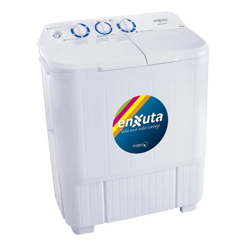 Lavarropa Enxuta Lenx 5 Kg Semi Automatico Con Centrifugado Blanco