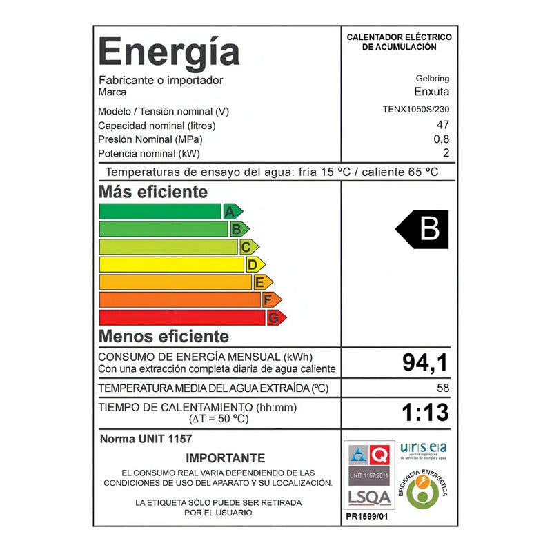 Termotanque Enxuta Smart 47 L
