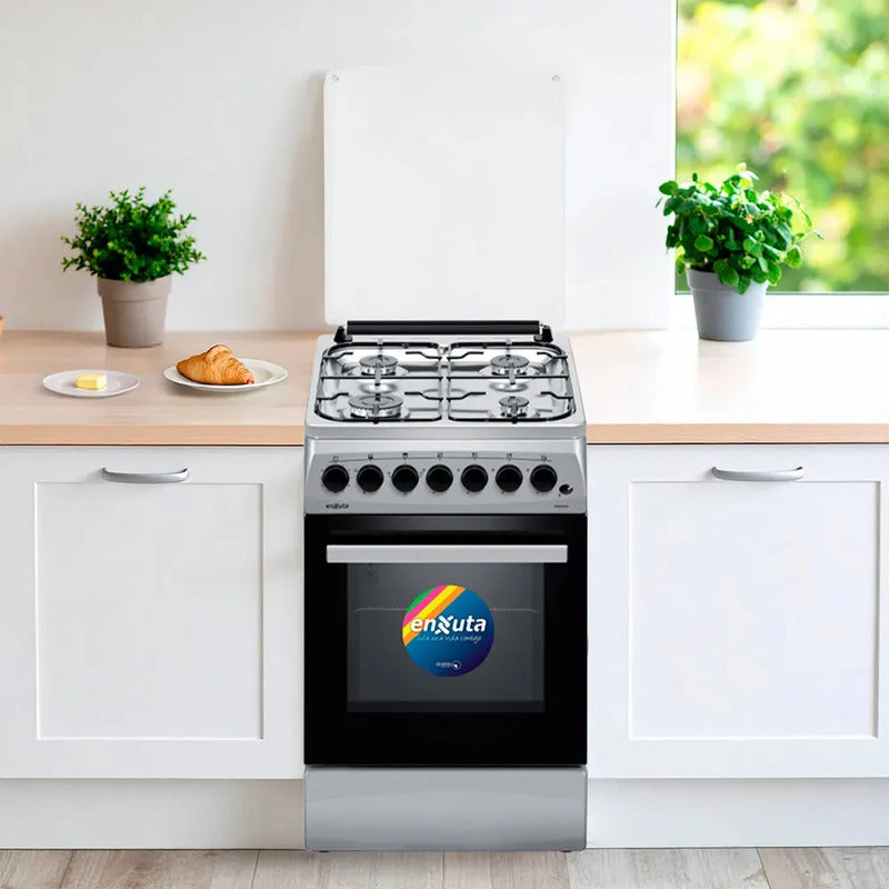Cocina Enxuta Cenx5544i Gas Inoxidable 4 Hornallas Horno Eléctrico Con Visor
