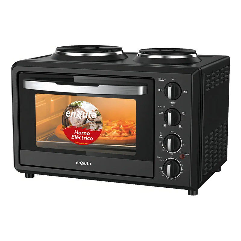 Horno Electrico Enxuta Con 2 Discos 32lts Negro