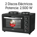 Horno Eléctrico Enxuta con 2 Discos 32 L