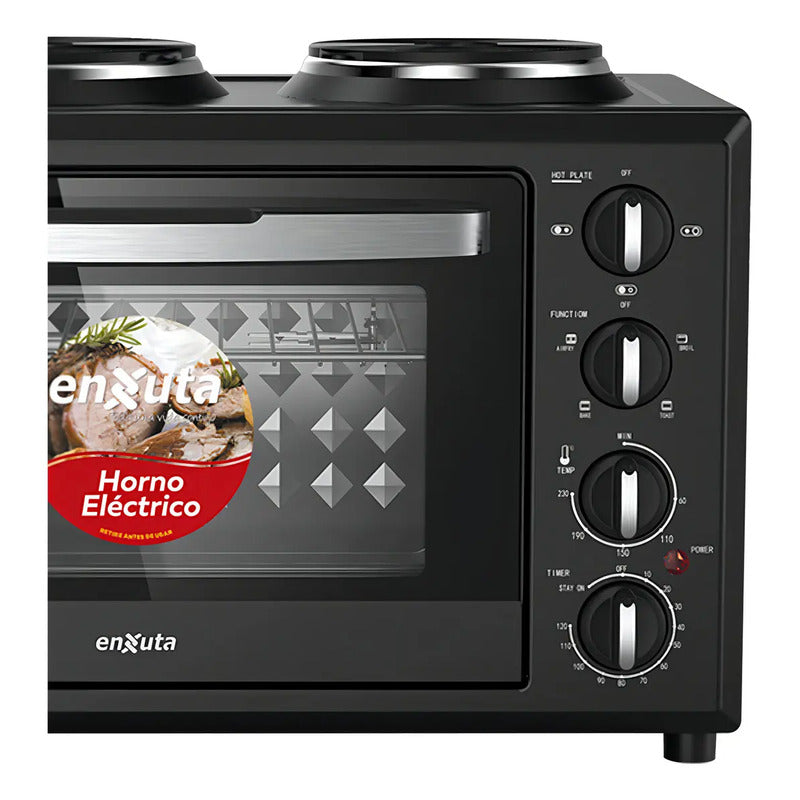 Horno Electrico Enxuta Con 2 Discos 32lts Negro